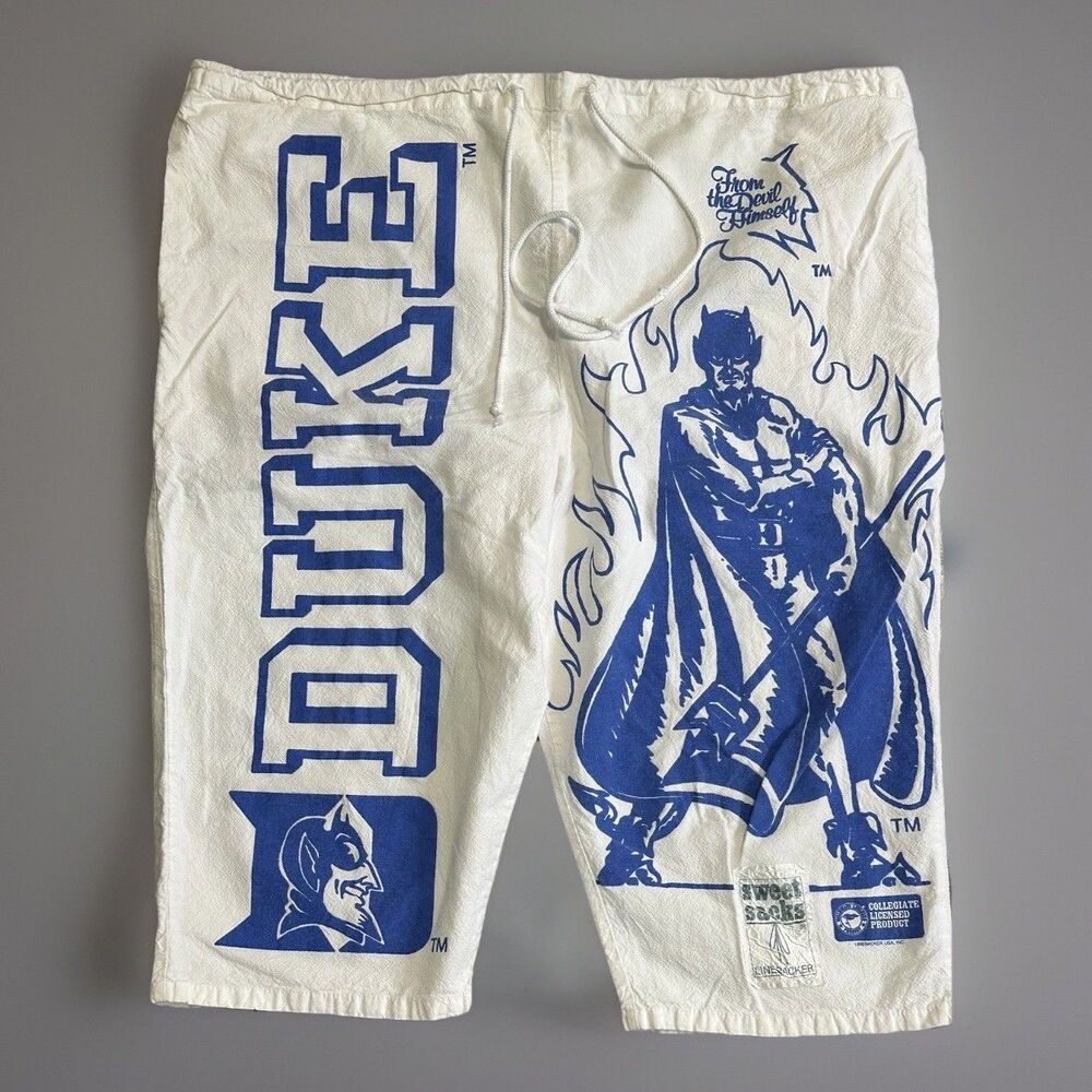 VTG 90s Duke Blue Devils Sweet Sacks Linebacker Shorts One Sz‎ Rare Unique